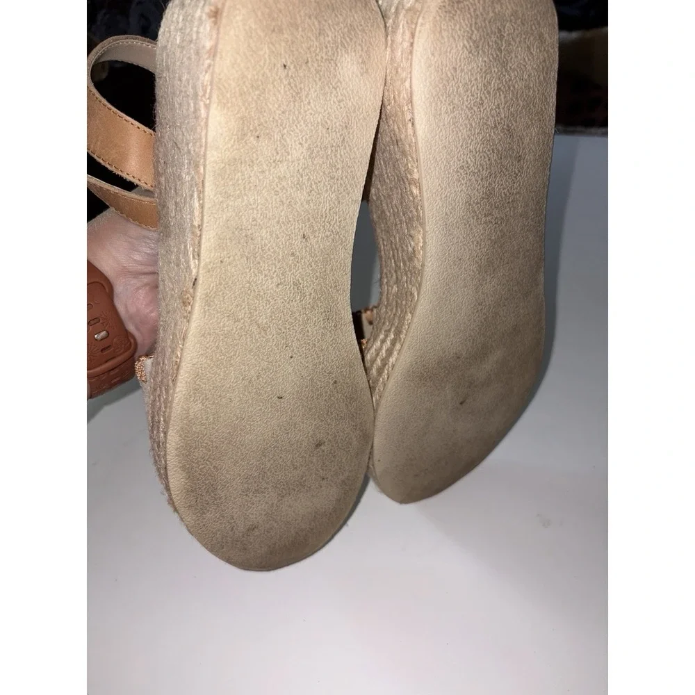 Joie Wedge Suede Espadrille Sandals Size 6.5-7- Ankle Strap